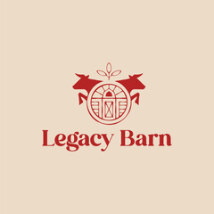 Premium barn logo featuring beef and cows, designed for ranch branding, butcher shops, meat products, farm businesses, and vintage or modern agricultural identity projects.