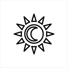 Solar Eclipse icon. Eclipse symbol. Vector illustration for web design. Isolated on white background.