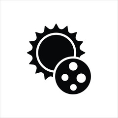 Solar Eclipse icon. Eclipse symbol. Vector illustration for web design. Isolated on white background.