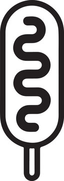 Minimalist corn dog street food vector icon