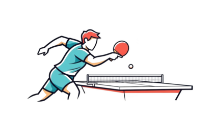 Man playing table tennis hitting ball with racket on black background ping pong sport