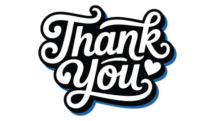 Thank you hand lettering typography design with bold decorative script style for gratitude message, appreciation concept, greeting card and modern branding use © muhammad