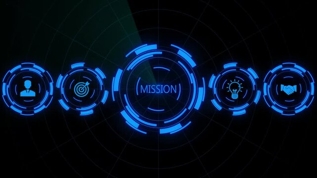 Futuristic Digital Mission Concept with Glowing and Abstract Background for Corporate Presentation glowing abstract background