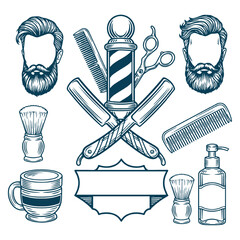 Vintage Barber Shop Collection with Grooming Essentials