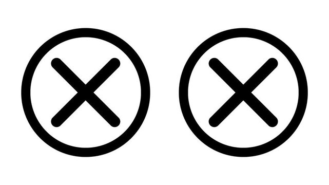 Animated close or cancel icon featuring a black &ldquo;X&rdquo; inside a circle, commonly used in apps and websites to dismiss pop-ups, menus, or notifications.