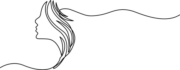 Silhouette of a woman's profile Vector