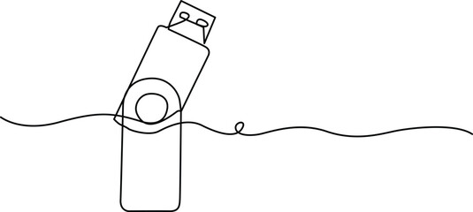 Usb drive floating in water Vector