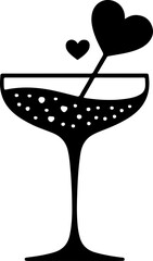 Champagne glass silhouette vector illustration