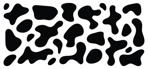 Fototapeta premium Trendy organic blob shapes vector design elements illustration in black and white background color
