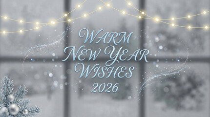 Cozy winter new year greeting