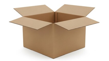 Open cardboard box ready for use