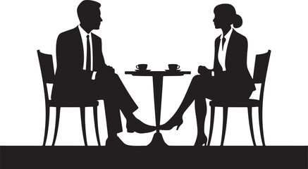 Silhouette of business conversation