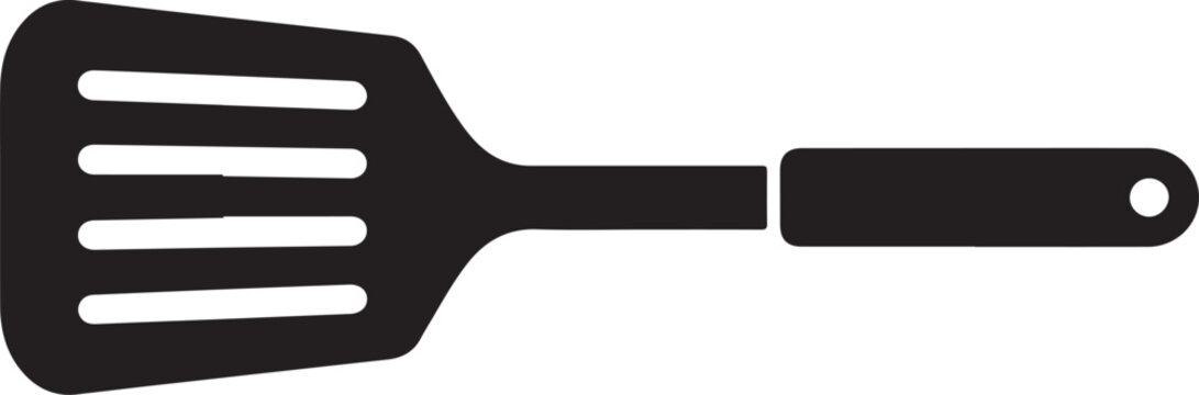 Slotted spatula kitchen utensil for cooking and serving food silhouette