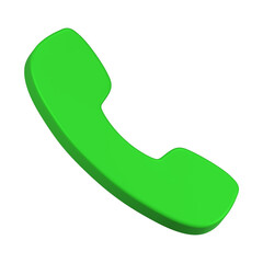 call phone icon 3d render green color