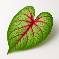 Fresh organic green leaf with detailed texture and veins isolated on a white background for botany and nature foliage concepts