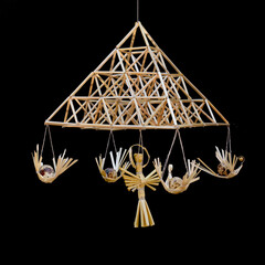 Handmade straw garden making in Lithuania. Lithuanian heritage