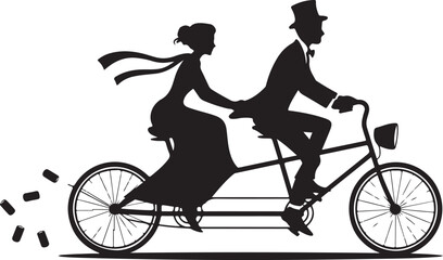 Fototapeta premium Wedding silhouette vector design