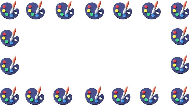 Painting colours and Bruss icons frame animation.