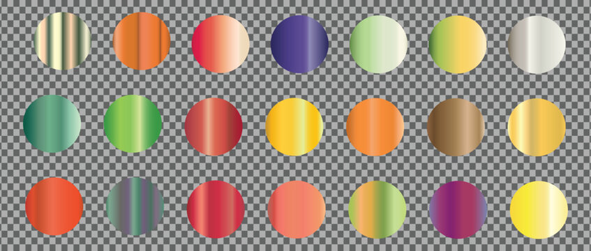 Beautiful vector collection of twenty-four smooth multicolored abstract gradient color swatches and backgrounds for web and graphic design materials