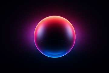 Simulate a glowing, gradient sphere on a clean, dark background.