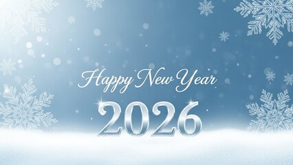 Winter Snowflake Happy New Year 2026 Background