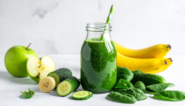 Gr&uuml;ner Smoothie im Glas