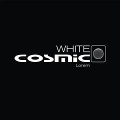 White cosmic futuristic typography design with wireframe globe element