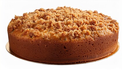 A Moist Coffee Cake With Cinnamon Crumb Topping Isolated On Transparent Background