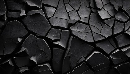 Dark Textured Background Black Cracked Surface Monochrome Composition Abstract Design Stone Texture Grunge Wallpaper Dark Background Cracked Texture