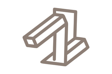 3D Isometric Number One Symbol on Black Background graphic image