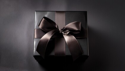 Elegant Black Gift Box With Satin Ribbon