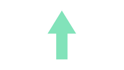 Fototapeta premium Simple and elegant mint green arrow icon pointing upwards, perfect for illustrating concepts of increase, ascent, or progression in various design projects
