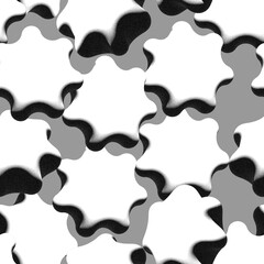 Seamless pattern with volume repeat grain stars. Monochrome background