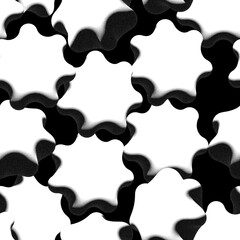 Seamless pattern with volume repeat grain stars. Monochrome background