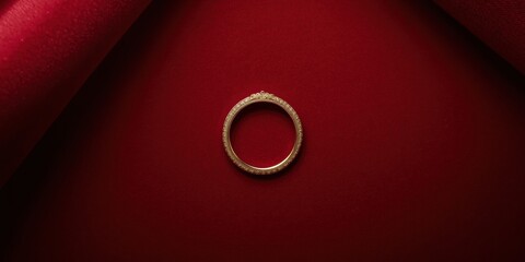 Elegant diamond ring on red velvet