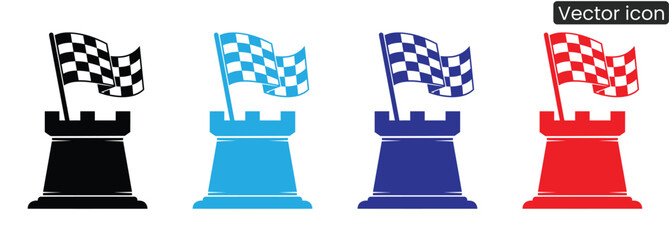 Vibrant chess piece flags symbolizing victory and success © NuovaPixel