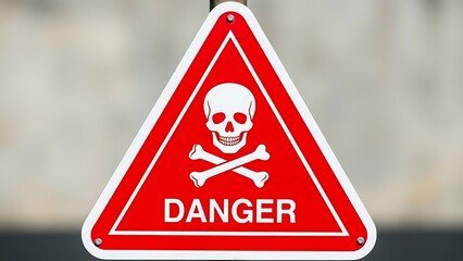 Warning sign with skull and crossbones