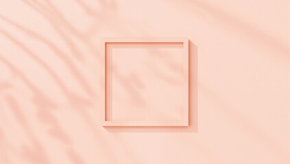 Minimalist Square Frame on Soft Peach Background