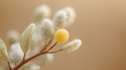 Bright yellow fruit among white blossoms