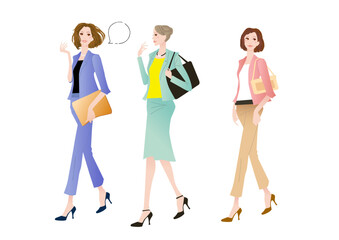 仕事のキャリアが高めな女性たちのイラスト