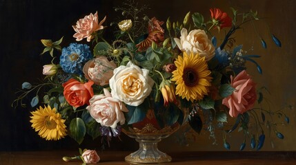 Vibrant bouquet in elegant vase