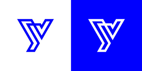 Minimal Outline Letter Y Logo...