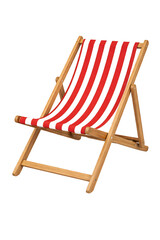 Striped Beach Chair Isolated on Black Background