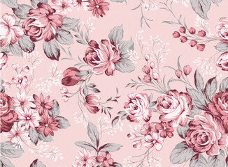 Textile digital design motif pattern hand made artwork suitable for women cloth designs front back and dupatta print. Abstract shapes pattern carpet baroque Paisley ornament demask border. © ALLGOODS