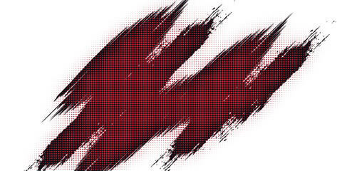 Abstract Red Halftone Grunge Vector Seamless Black and White Texture. Vintage, Dirty, Watercolor, Rough Background, Cracked Ground Texture. vector