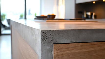 Modern concrete kitchen counter
