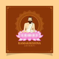 Vector illustration concept of Sri Ramakrishna Paramahamsa Jayanti