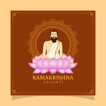 Vector illustration concept of Sri Ramakrishna Paramahamsa Jayanti