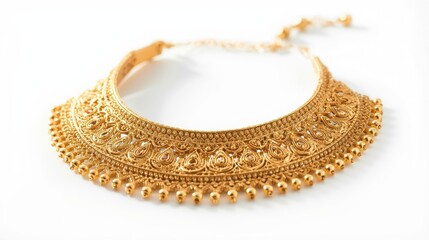 Intricate golden collar necklace