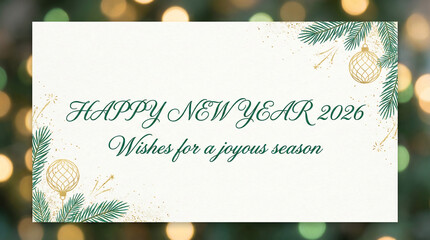 New Year greeting with festive decor